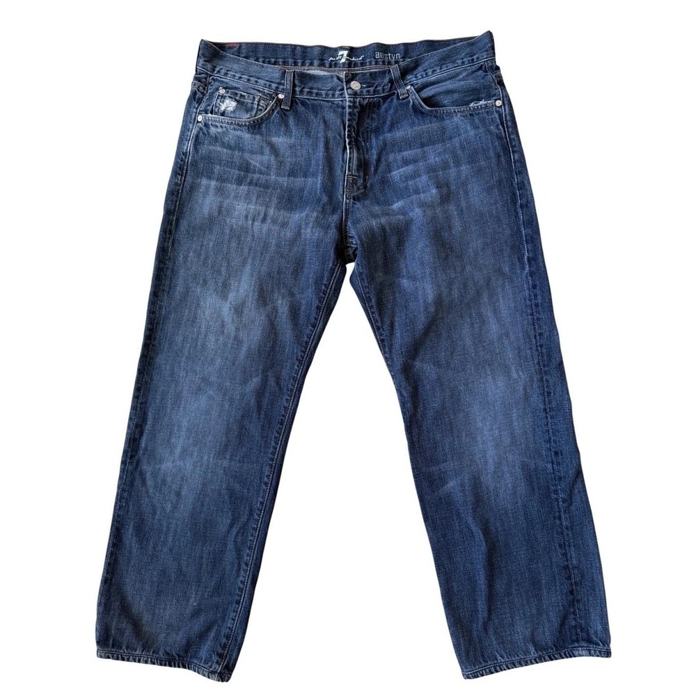 7 For All Mankind Austyn Relaxed Straight Leg Jeans Mens 36 Dark Wash ATA046290